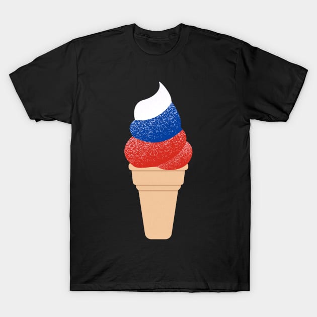 Funny Russian Flag Ice Cream T-Shirt by sqwear